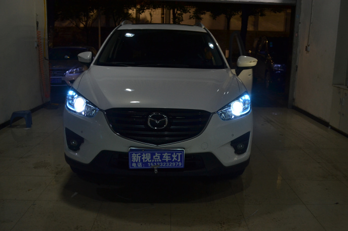馬自達CX-5車(chē)燈改裝進(jìn)口海拉透鏡歐司朗氙氣燈