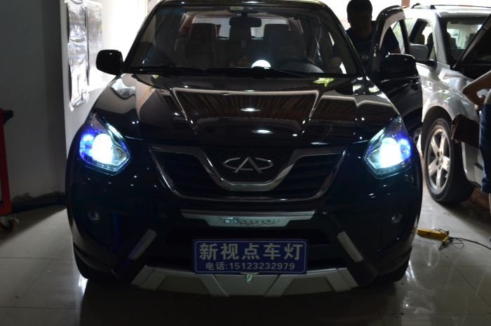 瑞虎車(chē)燈改裝天使眼透鏡氙氣燈