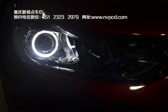 17款創(chuàng  )庫車(chē)燈改裝海拉透鏡天使眼氙氣燈