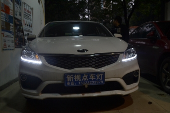 起亞K2車(chē)燈改裝LED日行燈雙光透鏡氙氣燈