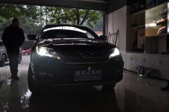 比亞迪S7車(chē)燈改裝海拉5透鏡歐司朗氙氣燈