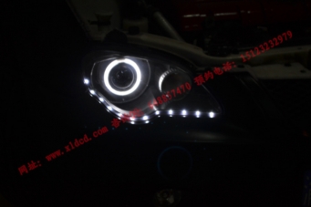 蓮花L3車(chē)燈改裝天使眼透鏡氙氣燈LED淚眼