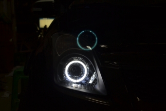雨燕車(chē)燈改裝透鏡氙氣燈天使眼