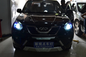 瑞虎車(chē)燈改裝天使眼透鏡氙氣燈